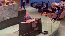 Benjamin Netanyahu, Prime Minister of the State of Israel addresses the UNGA 8 3/4