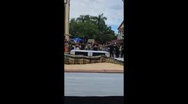 Giant cake shaped like a crocodile baked for anti-corruption protest