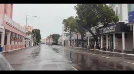Driving through Nassau ahead of Tropical Depression Nine in New Providence, Bahamas