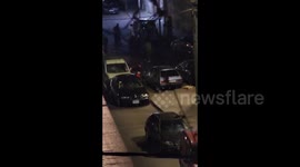 Lebanon: Barriers for security forces at night in Tripoli