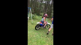 My first time riding a dirt bike at our cottage and I don’t know how to get it to turn off