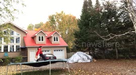 Trying to do the airplane move with my sister goes wrong and my knee hits my face