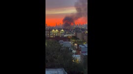 Blaze at New York construction site sends smoke billowing into air