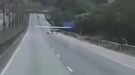 Plane makes emergency landing on highway in Brazil