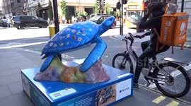 Tusk Turtle Trail 2025 - Around the World in 80 Days turtle by Mauro Poruchetti outside The Ritz Hotel in London