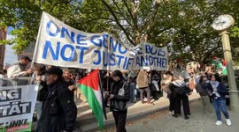 Germany: Protest held in Berlin against Israeli raid on Global Sumud flotilla