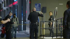 US, Los Angeles: Downtown Los Angeles DUI Moped Rider Strikes Police Car