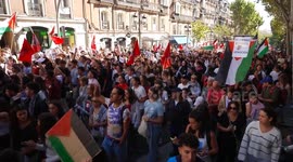 Spain: Spanish students protest Israel's bombardment of Gaza, interception of flotilla