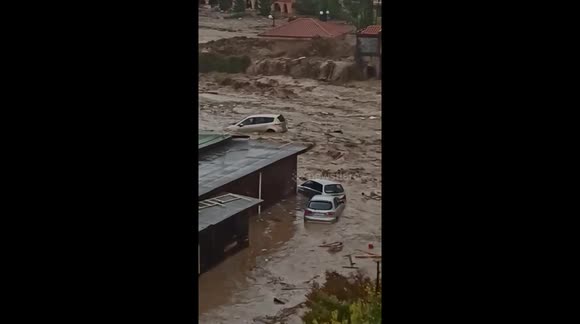 Massive Flood in Saint Vlas Bulgaria Caught on Camera Sweeps Away Cars
