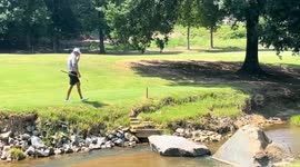 Golfer Falls in Creek