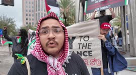US: Pro-Palestine demonstration in downtown Orlando, Florida