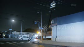 US, Los Angeles: West Los Angeles Vehicle Collision Knocks Out Power
