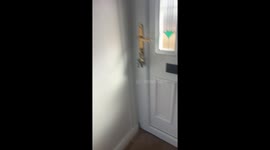 Domino’s delivery man sings along in Newport, England, UK