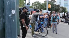 Monica Barbaro And Radioman Filming On The Set Of ‘One Night Only’ In New York City