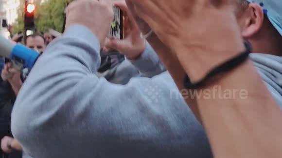 The people protested to stop Starmer's mandatory digital ID in London, UK