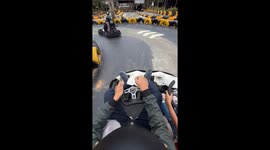 Girl injured on go-kart when dad crashes while trying to put on helmet