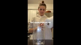 Homemade baby wipes made with simple, natural ingredients — water, coconut oil, baby soap, and Viva paper towels. A gentle, chemical-free alternative for babies!