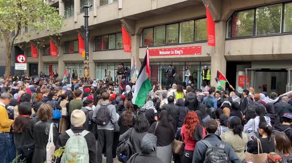 Pro-Palestine students stage protests outside universities in London on second anniversary of the Hamas attack in Israel