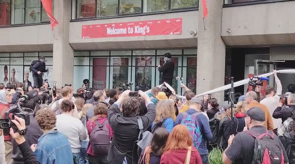 The International University students marched and protested that the beginning of genocide in Gaza did not start on October 7th, 2023 in London, UK