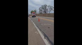 Motorcyclist Crashes Head-On and Is Seriously Injured on Highway in São Paulo, Brazil