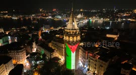 Türkiye: Istanbul's Galata Tower illuminated with Palestinian flag to highlight Gaza genocide