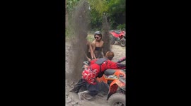 ATV ride ends in disaster with two girls covered in mud