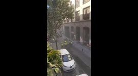 Building under renovation collapses in central Madrid, Spain