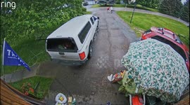 Bumblebee Firework Reverses into Garage Chaos