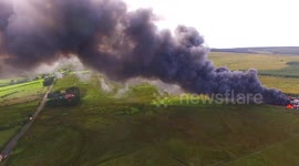Drone Footage Of Major Fire At Car Dismantler Near Garvagh! 