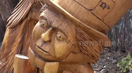 Wood carvings in Pollok Country Park,Glasgow