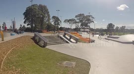 Frontflip from skateboard to skateboard