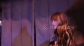 Sylvester Stallone gets hounded by autograph seekers as he leaves Craigs Restaurant in West Hollywood, Ca with his daughters