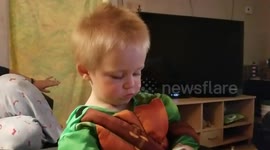 Toddler covered in sugar denies eating doughnuts