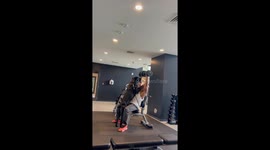 Dog Spots for Owner at the Gym