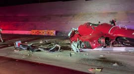 Helicopter crash aftermath on Highway 50 in Sacramento, California