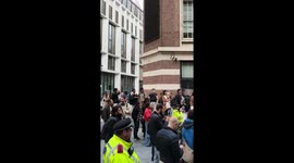 Protesters rally for Palestine outside London School of Economics (LSE) in London, UK