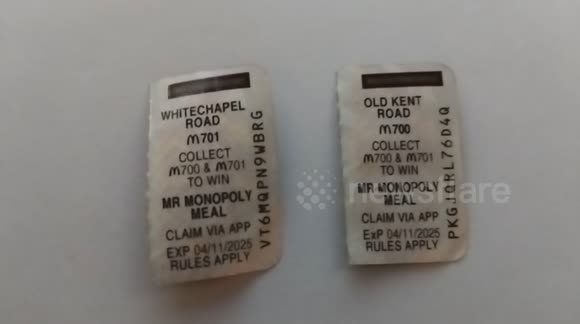 I Win the Mr Monopoly Meal from Mc Donald's Sticker Game with the brown set