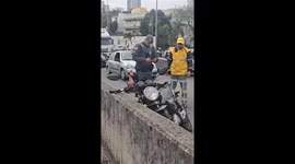 Motorcycle Thrown 100 Meters After Crash in Santo André (SP-Brazil)