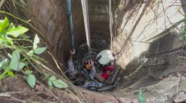 German, 63, rescued after falling into 65ft deep well while cutting grass
