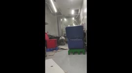 Philippines earthquake causes ceiling collapse as staff hide under tables