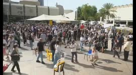 Israelis gather peacefully after landmark Gaza peace deal in Tel Aviv-Yafo, Israel