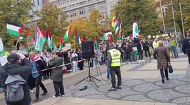 Solidarity rally for Gaza at Wittenberg Platz, Berlin, Germany