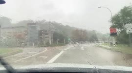 US: Downpour Batters Frankfort, KY, Flooding Low-Lying Roads