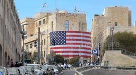 Israel: US flags raised in West Jerusalem following Gaza ceasefire