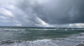 US: Dark Storm Сlouds Moving Across Dania Beach