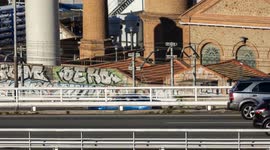 Avenida Meridiana, one of major roads into barelona heavy with traffic during rushhour