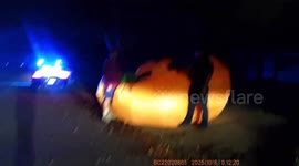 Police catch inflatable giant pumpkin that blew through street in Ohio