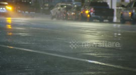US, Los Angeles: Van Nuys Rain