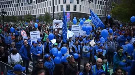 Belgium: Thousands take to streets of Brussels as national strike causes major disruptions