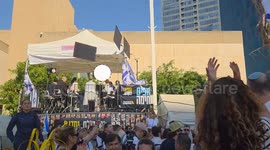 Spontaneous Dancing with Torah Scroll at Hostages Square